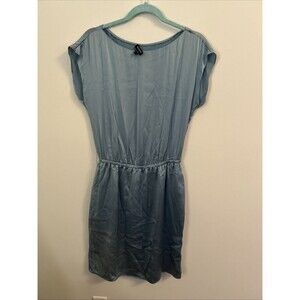 Women’s Petite 100% Silk Worth Light Blue Dress, Short Sleeves